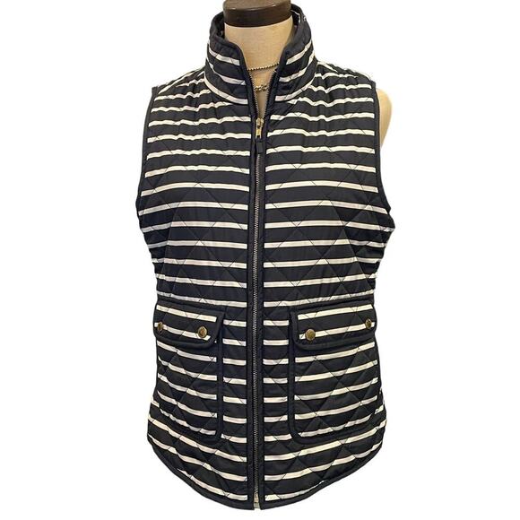 The Savile Row Co. London Navy Stripe Quilted Vest Jacket Top M - Picture 1 of 10